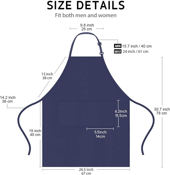 4 Pack Chef Apron, Waterproof Apron, Adjustable Apron - Image 5