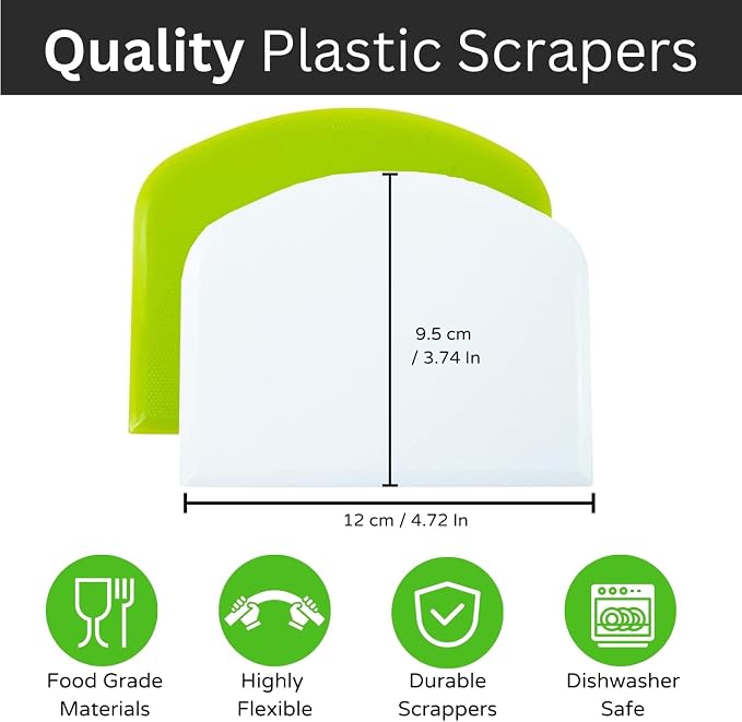 BOORIKA Dough Scraper & Bench Scraper Kitchen – Stainless Steel Sourdough Tools - Image 3