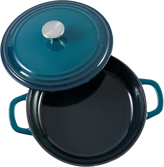 Flavehc Braiser Enameled Cast Iron Braiser 3 qt Braiser Pan - Image 8