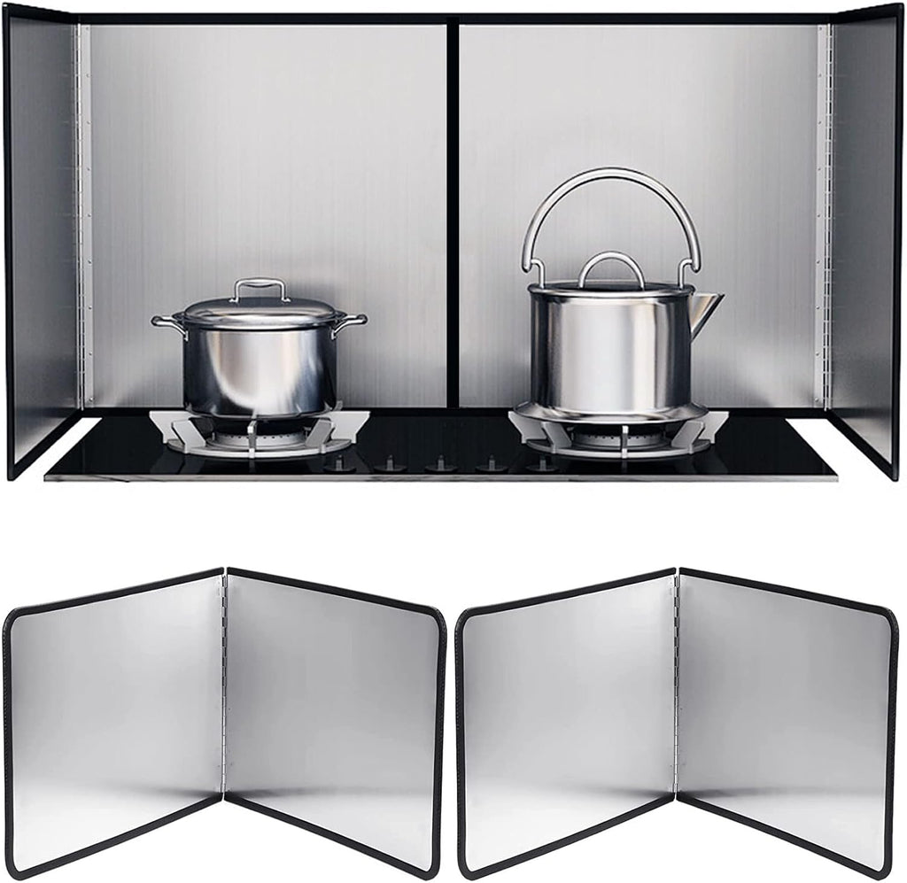 Splatter Guard for Stove 2 Pack 2-Sided Foldable Stainless Steel Oil