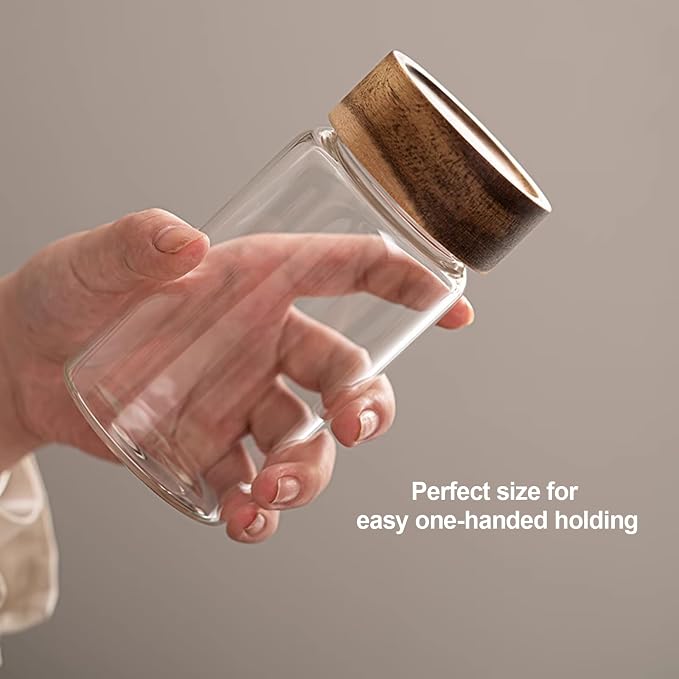 18 OZ Glass Coffee Jars with Top Screw Lid Ground Sugar Spice Herb Container - Image 8