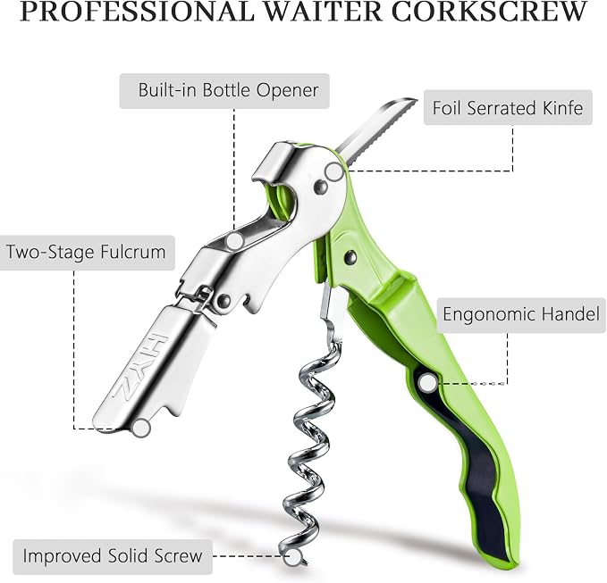 HYZ 2-Pack Wine Opener Waiter Corkscrew, Professional Wine Key - Image 2