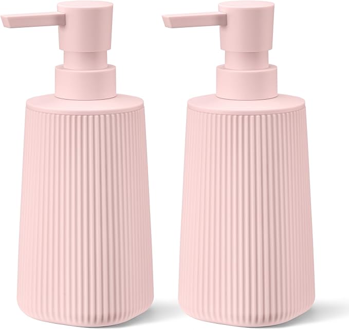 Pink 2 Pack Hand Soap Dispensers Set by zuxzmj