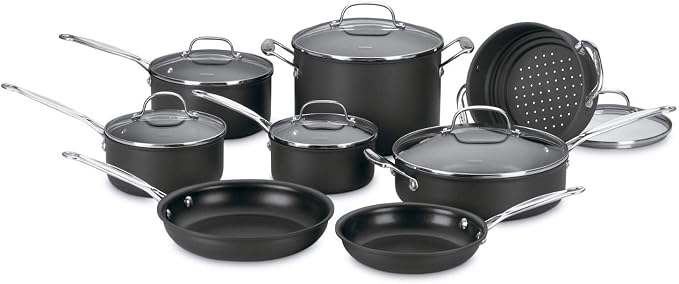 Cuisinart 14-Piece Cookware Set, Chef's Classic NonStick Hard Anodized by Cuisinart