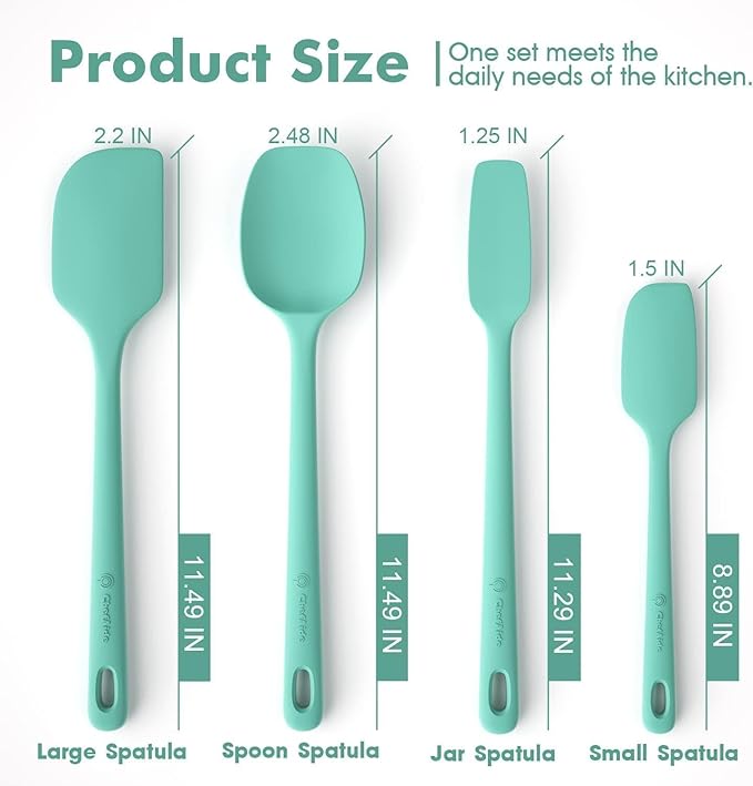 ChefAide 4 Pieces Silicone Spatula Set, Food Grade Rubber Spatula, Upgrade - Image 2