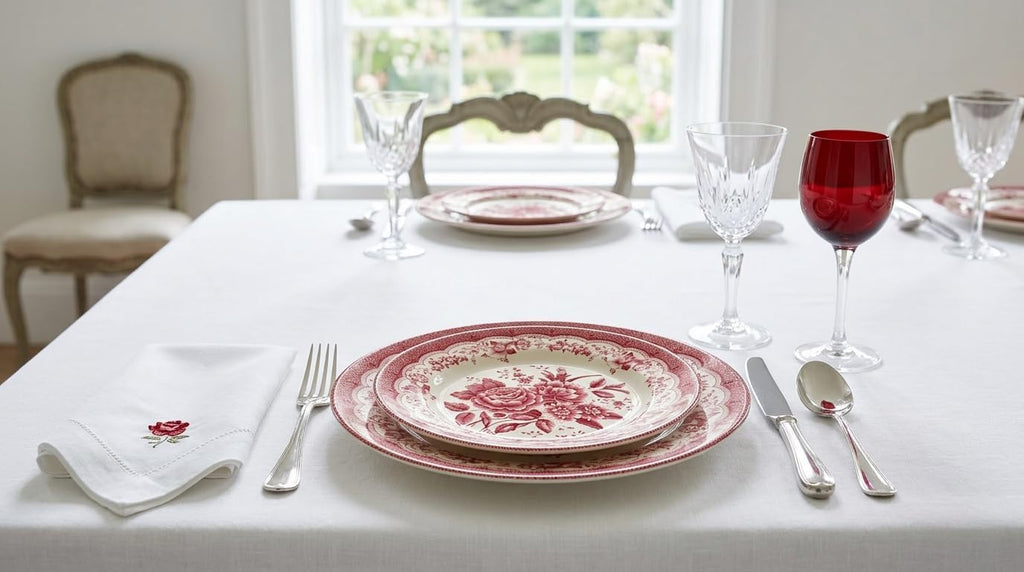 12-Piece Porcelain Dinnerware Set for 4, Victoria Red