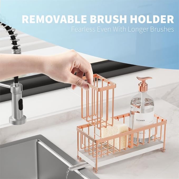 Cisily Sponge Holder for Kitchen Sink, Sink Caddy Organizer - Image 4