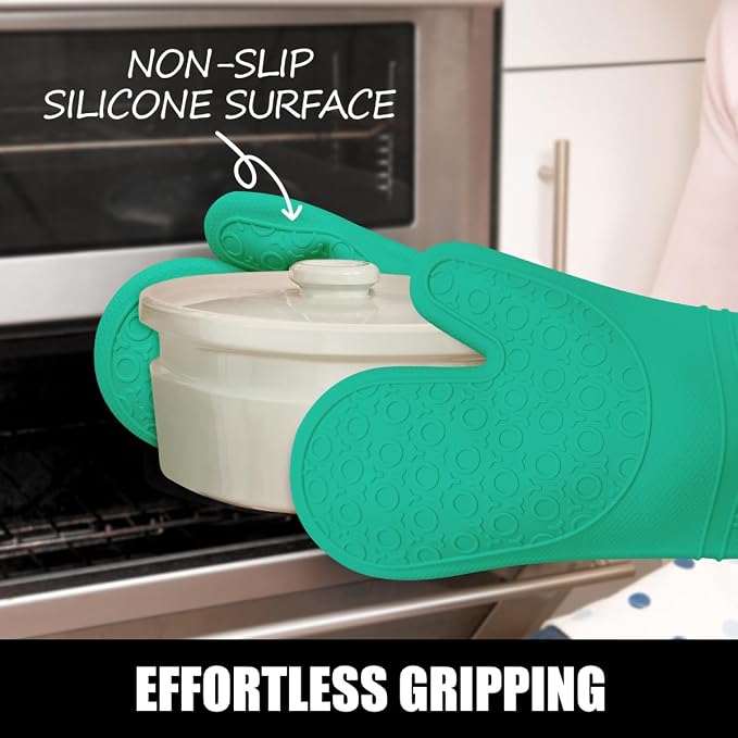 Rorecay 6pcs Oven Mitts and Pot Holders Sets Heat Resistant 500 Degrees - Image 2