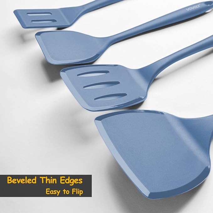 Silicone Spatula Set, 600°F Heat Resistant Silicone Spatula Turner Flipper - Image 3