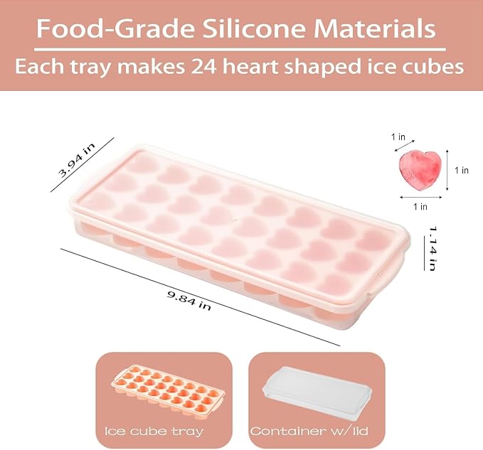 2 Pack Heart-Shaped Ice Cube Trays - Image 2