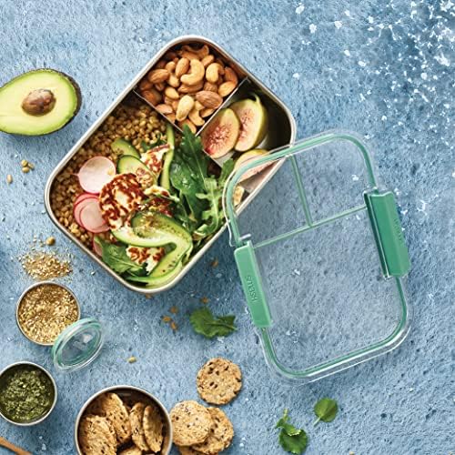 Smash Microwave Safe Stainless Steel 3 Compartment Bento Lunch Box