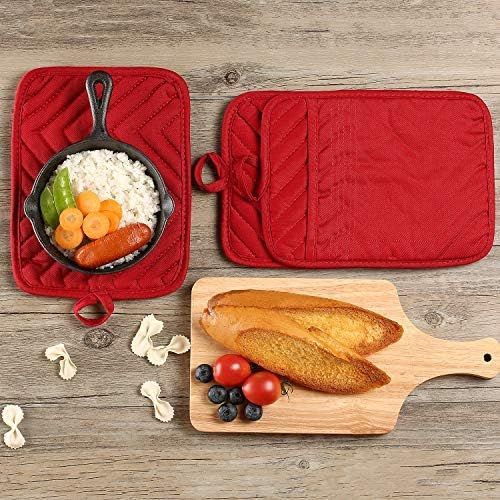 Oven Pot Holder with Pocket Cotton Heat Resistant Coaster Potholder Kitchen Hot - Image 6