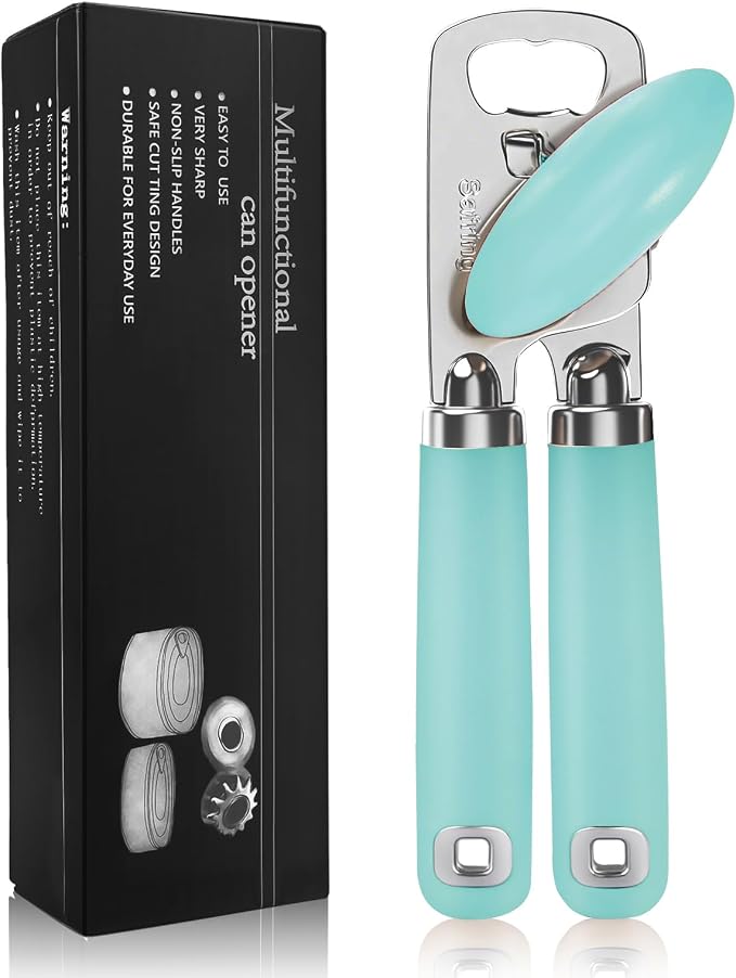 Safring Can Opener Manual, Heavy Duty Stainless Steel Smooth Edge Can Openers by Safring