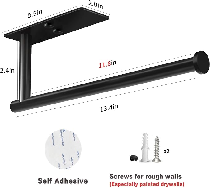 VAEHOLD Self Adhesive Paper Towel Holder Under Cabinet Mount, Wall Mount Paper - Image 3