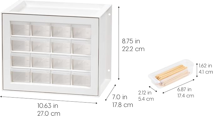 IRIS USA Small Plastic Storage Drawers, 16-Drawer Organizer, Made in USA - Image 3
