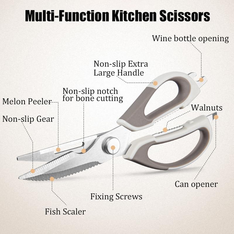 2 Pcs Heavy Duty Kitchen Shears for Food, Come Apart Design, Kitchen