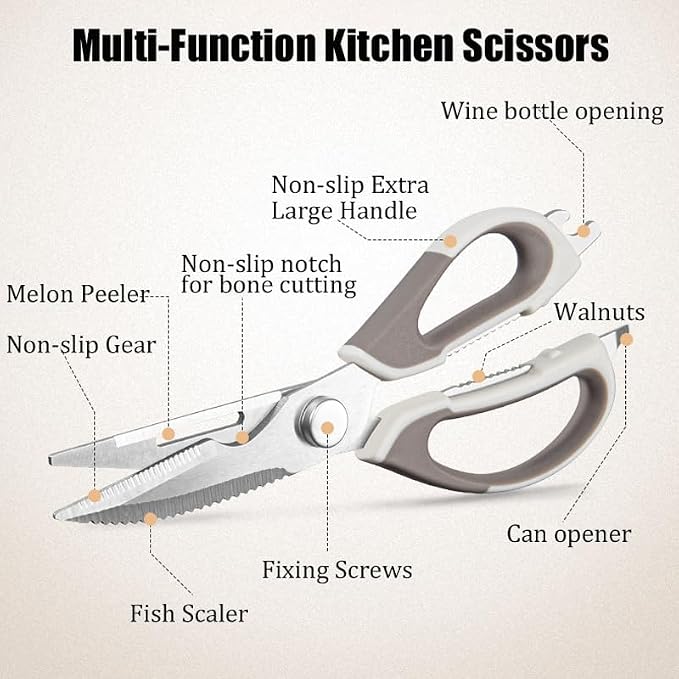 2 Pcs Heavy Duty Kitchen Shears - Image 5