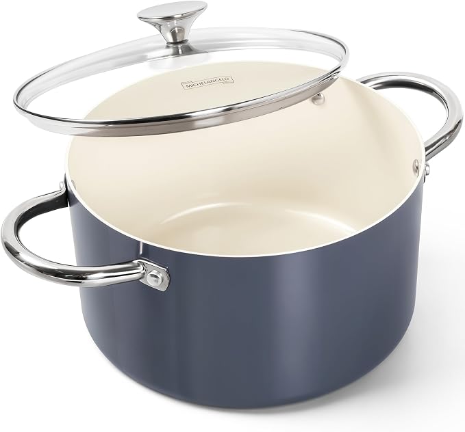 MICHELANGELO 6 QT Ceramic Stock Pot by Michelangelo