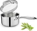 Cyrosa 2.0 Quart Saucepan with Lid, Stainless Steel Sauce Pot with Strainer Lid by Cyrosa