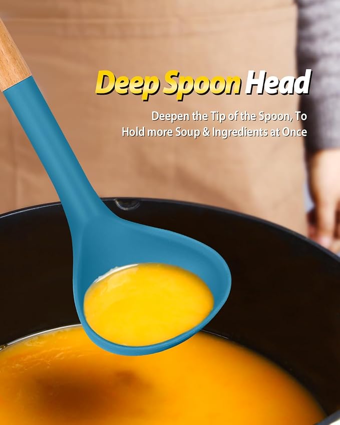 Silicone Pasta Fork and Ladle Spoon Set - Image 4