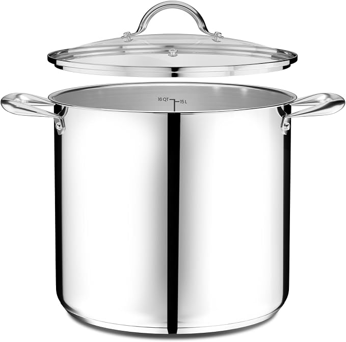 Stainless Steel Stockpot with Tempered Glass Lid 8 Quart, Durable 18/0 - Image 10