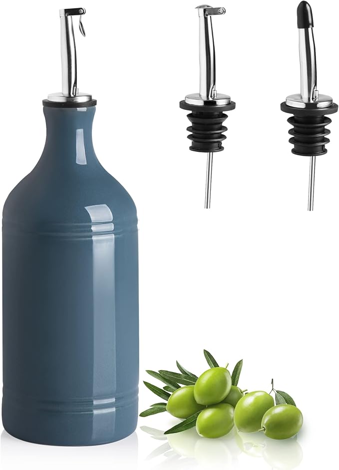 Sweejar Ceramic Olive Oil Dispenser Bottle, Opaque Oil Cruet Protects to Reduce by Sweejarco1949