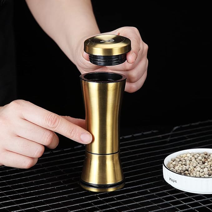 Kyraton Gold Salt and Pepper Shakers, Titanium Plating Stainless Steel Salt and - Image 3