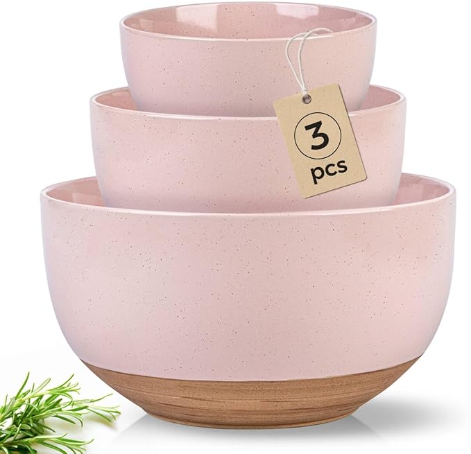 AmorArc Ceramic Mixing Bowls|Nesting Bowls Set of 3 by AmorArc