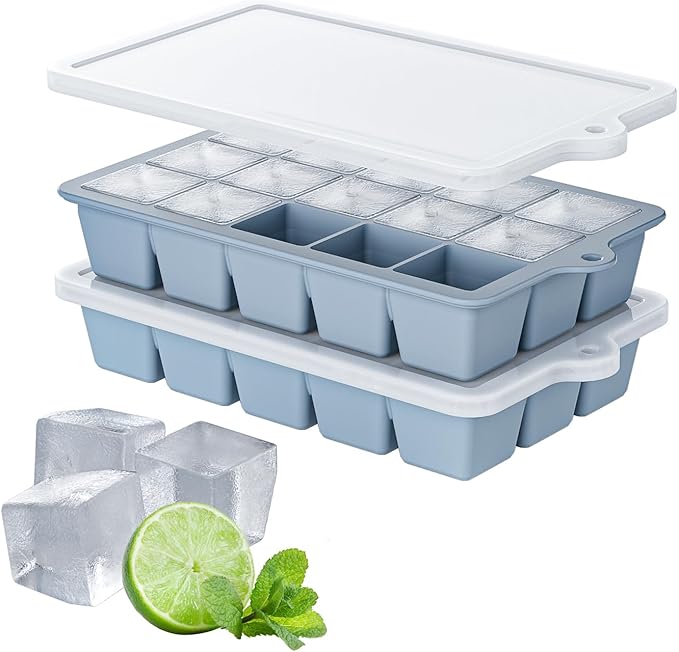 Silicone Ice Cube Tray 2 Pack, HANCELANT Ice Cube Mold, Ice Trays by HANCELANT