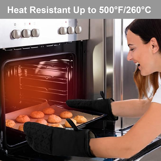 KEGOUU Oven Mitts and Pot Holders 6pcs Set, Kitchen Oven Glove High Heat - Image 6