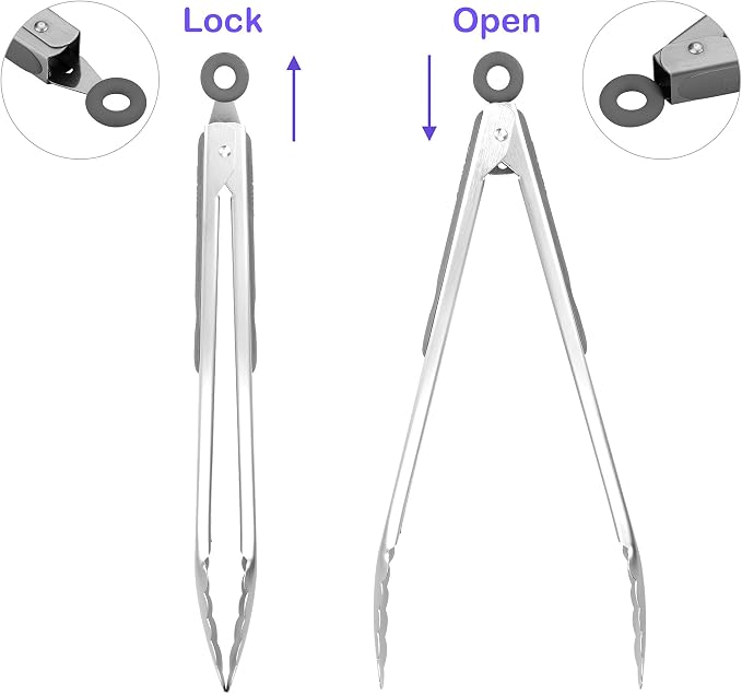 ALLWIN-HOUSEWARE W 304 Stainless Steel Kitchen Cooking Tongs - Image 3