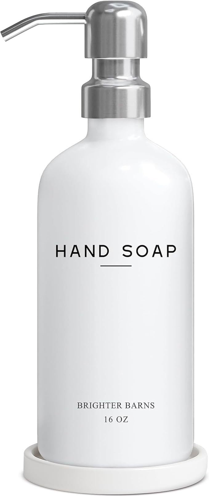 White Glass Hand Soap Dispenser Bathroom Set by Brighter Barns by BrighterBarns