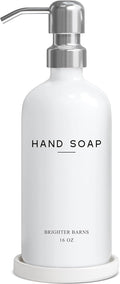 White Glass Hand Soap Dispenser Bathroom Set by Brighter Barns by BrighterBarns