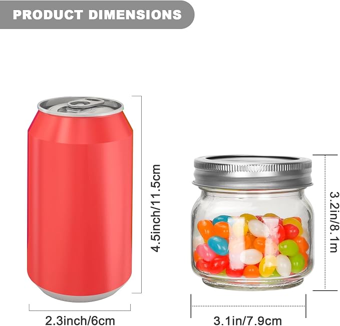 Eathtek Small Mason Jars 8oz/240ml - Image 5