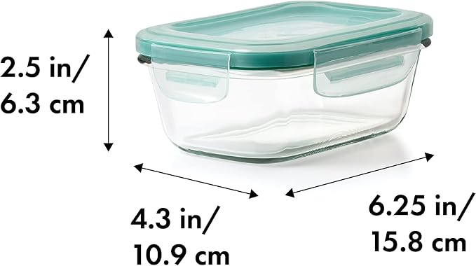 OXO Glass Food Storage Container, 1.6 Cup | Smart Seal | Leakproof | Pack of 2 - Image 2