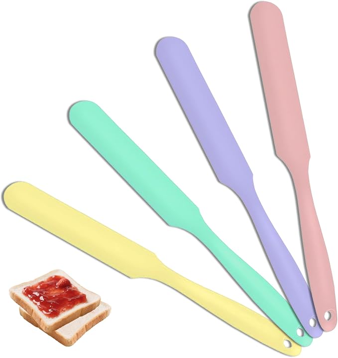 4Pcs Jar Spatula Silicone Long Scraper, Food-grade Cream Spatulas, by Unknown