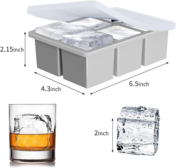 Large Ice Cube Tray for Whiskey: FDDBI Big Square Ice Cube Maker for Cocktail - Image 3