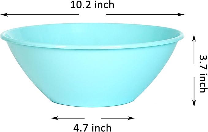 Youngever 10 inch 100 Ounce Plastic Mixing and Serving Bowls, Popcorn Bowls - Image 3