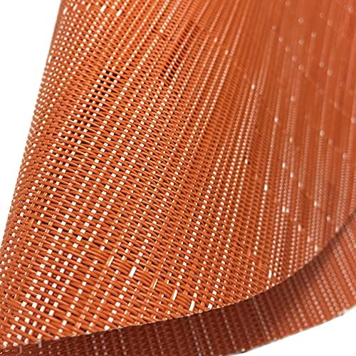 WAZAIGUR Round Placemats Set of 4, Vinyl Place Mats, 15inch, Orange