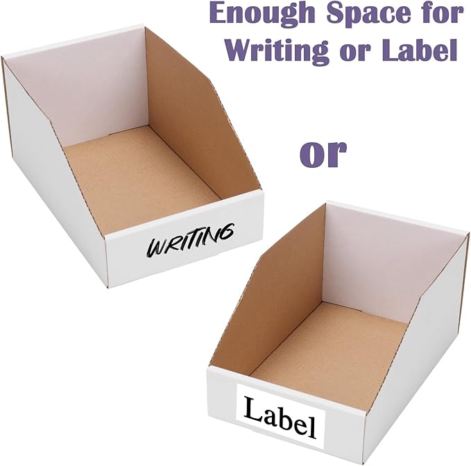 EXYGLO Cardboard Storage Bins 35 Pack, 9.4x6x4.5 Inch Cardboard Boxes, - Image 4