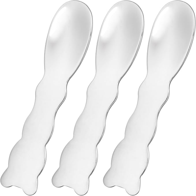 Pndeyo 3pcs Mini Stainless Steel Makeup Spatula, Reusable Cosmetic Cream by Pndeyo