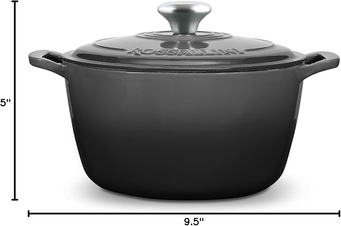 ROSSALLINI Signature Enameled Cast Iron Dutch Oven, Non-Stick Serving Pot - Image 10