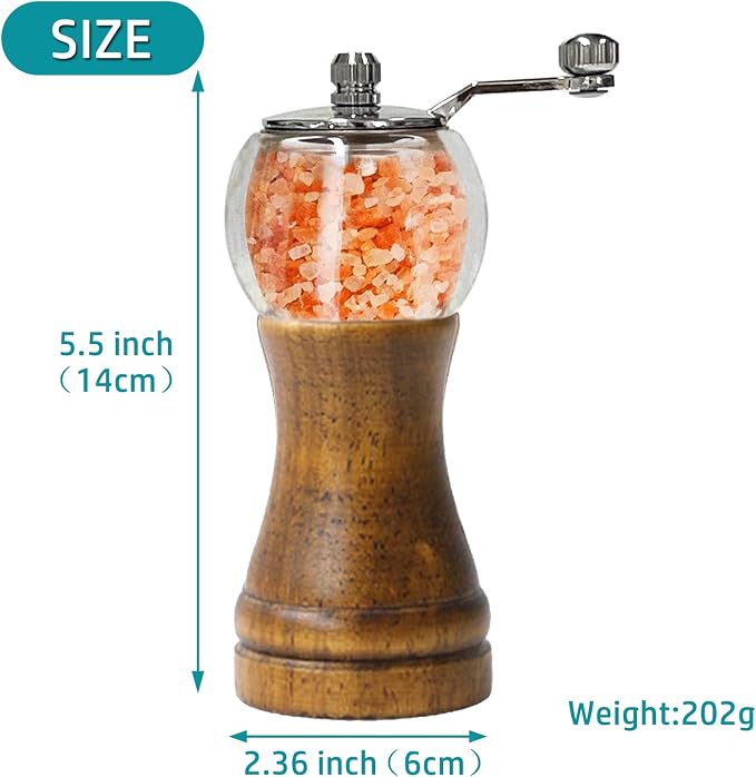 Pepper Grinder Set Classical Hand Shake Wood Manual Pepper Grinder, - Image 2