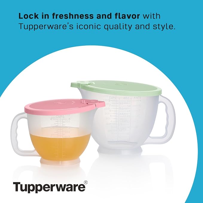 Tupperware Classic Mix-N-Store Pitcher Set in Mint Green and Candy Pink - Image 6