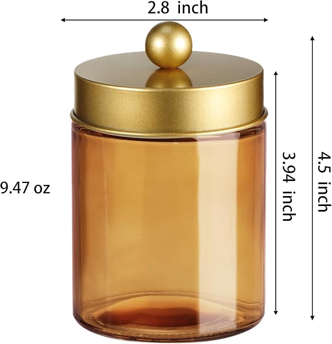 3 Pack Apothecary Jar Canisters Bathroom Vanity Organizer - Image 7
