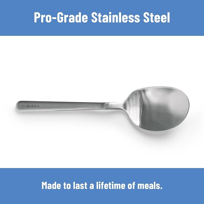 Misen Serrated Chef Spoon – Stainless Steel Multipurpose Cooking Spoon - Image 4
