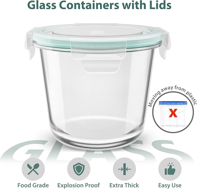 3 Cup Glass Meal Prep Containers - Image 2