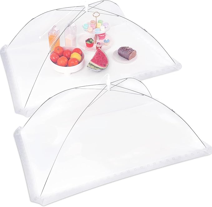 JULBEAR 2 Pcs 40x24inches Extra Large Mesh Food Cover Tent Umbrella Food Screen by JULBEAR