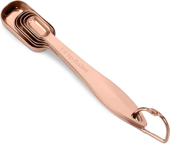 Accurate 18/8 Stainless Steel Measuring Spoons, Heavy Duty Good Handle Set of 6 - Image 4