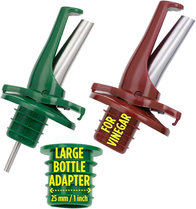 Poura Oil and Vinegar Dispenser Spouts | Airtight ClickSeal BPA Free Bottle by Poura-ThePerfectServe